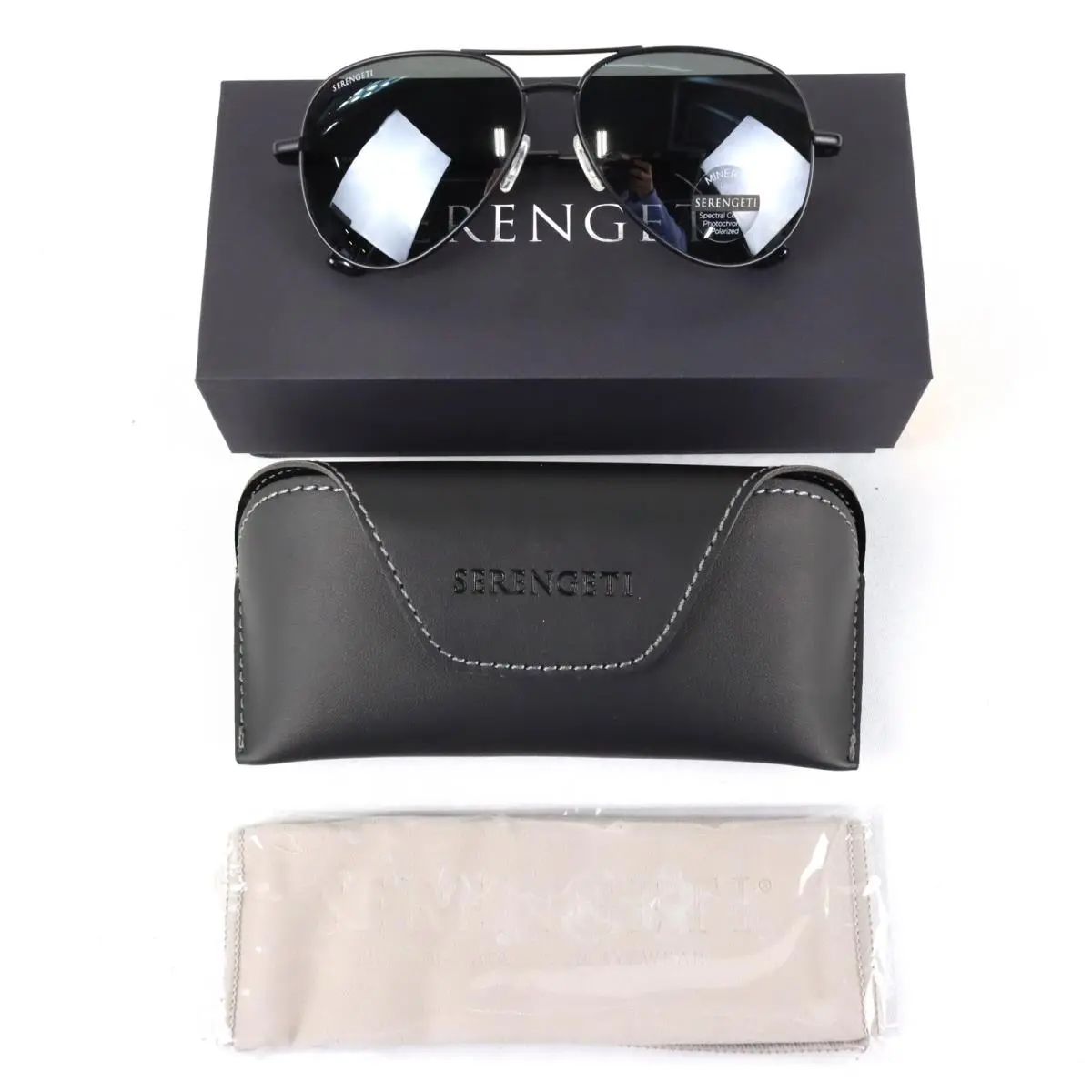 Serengeti Carrara SS014013 Photochromic Polarized Sunglasses In Matte Black