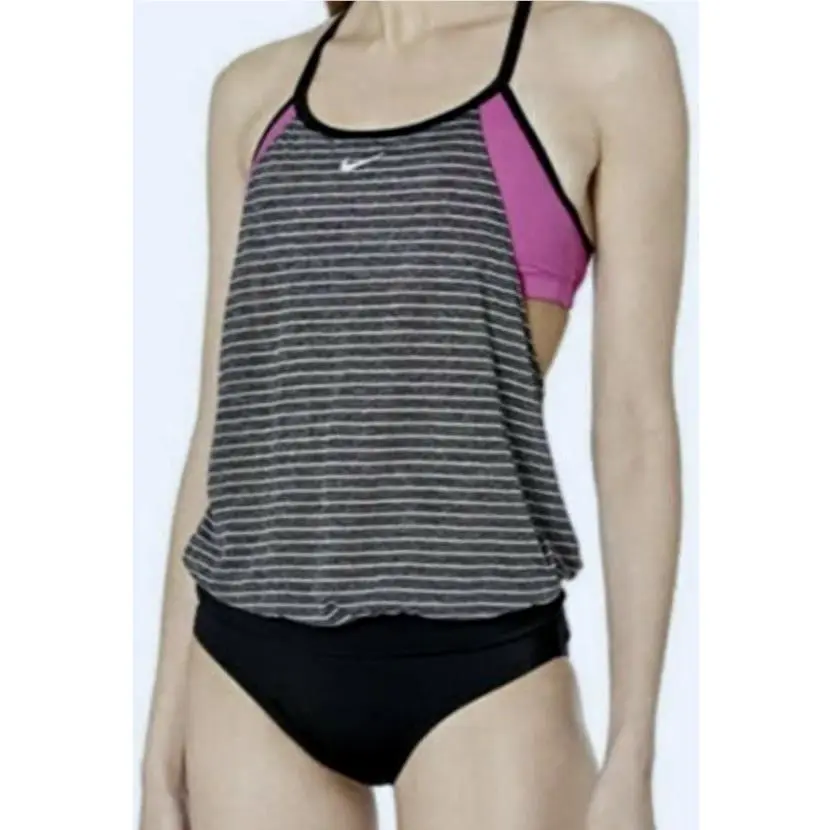 Nike clothing - NIKE Layered Heather Tankini - Layered Heather Tankini - NESS9378 - Gray 3