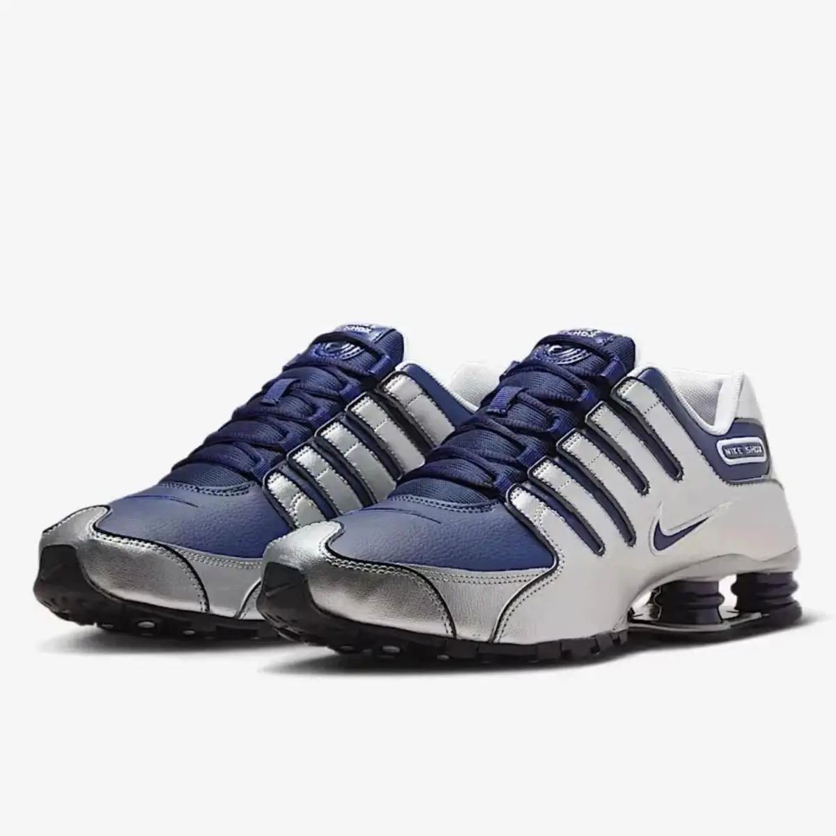 Nike Shox NZ 378341-402 Sneakers Men`s US 7.5 Navy Silver Running Shoes MEW2072