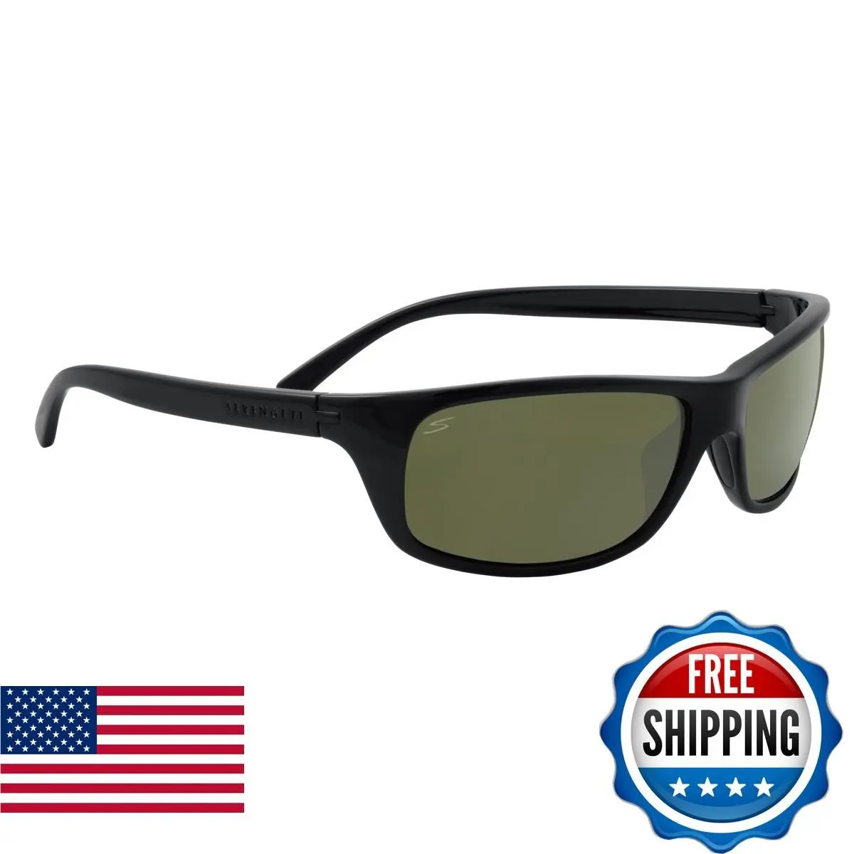 Bormio 2.0 Matte Black Saturn 555nm Polarized Medium-large Sunglasses by Serengeti