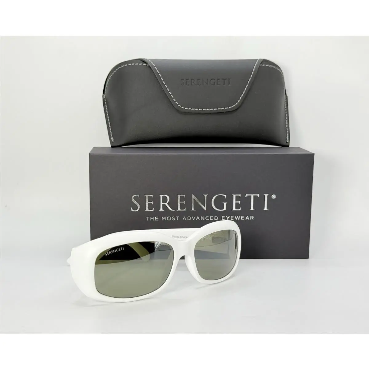 Serengeti Bianca Sunglasses Matte White with Polarized 555nm Lens
