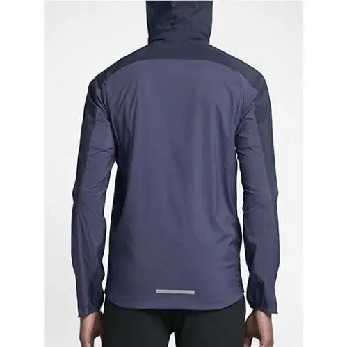 Nike clothing - NIKE Shield Water Wind Resistant Blue F/Z Hoodie Running Jacket - 801783 - Blue 10
