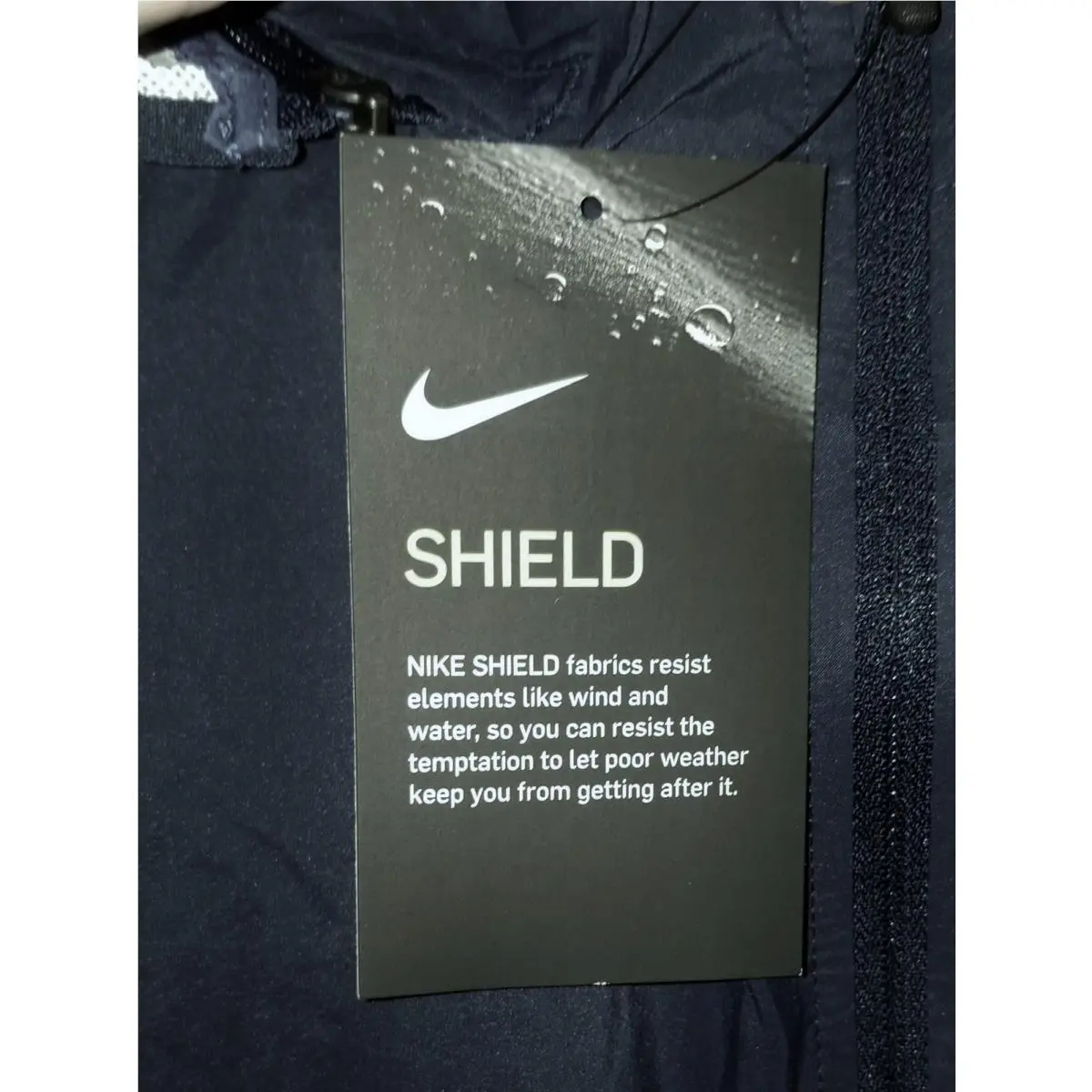 Nike clothing - NIKE Shield Water Wind Resistant Blue F/Z Hoodie Running Jacket - 801783 - Blue 15