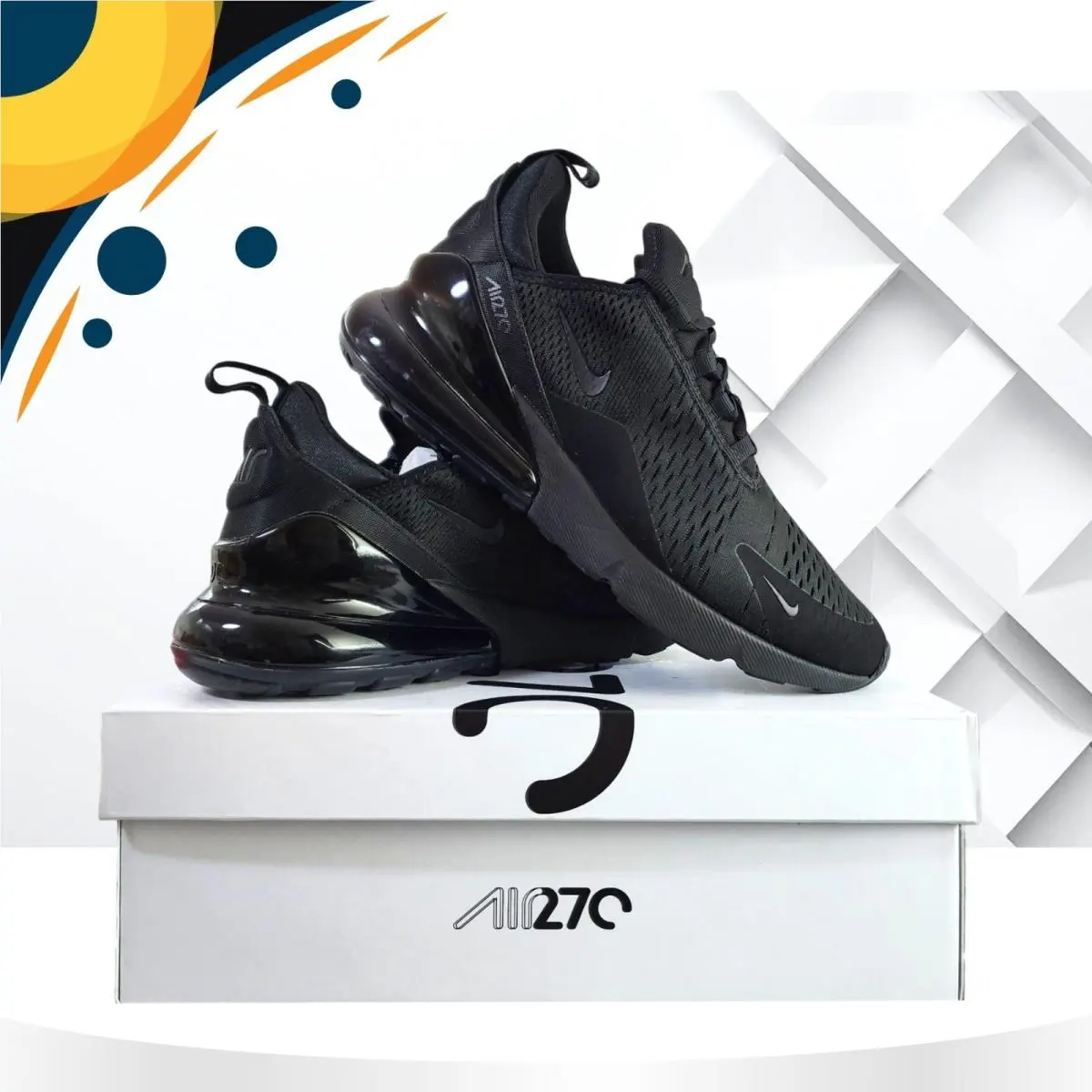 Wmns  Air Max 270 Triple Black Blackout Running Gym Training AH6789-006 11.5 by Nike