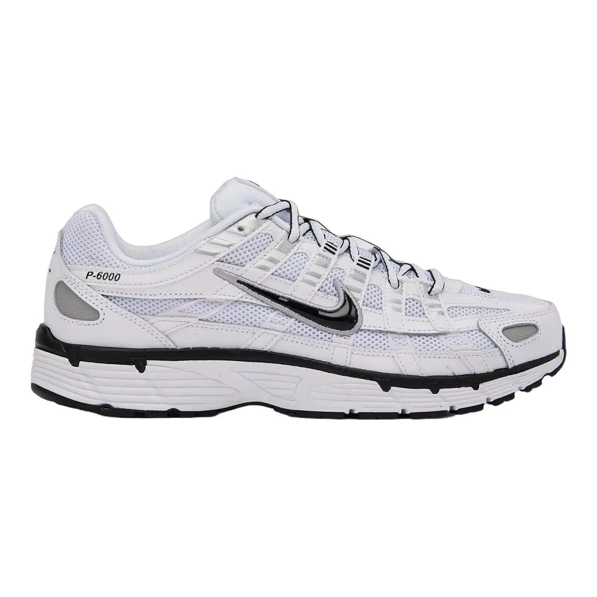 P 6000 White Metallic Black Mens Size 8-14 Casual Shoes CD6404-107 by Nike