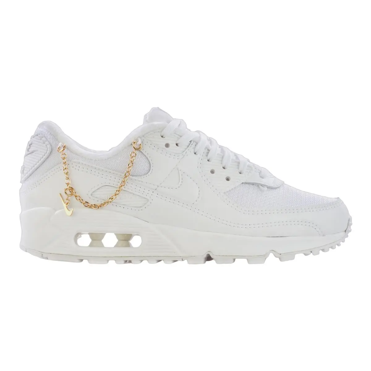 Air Max 90 Everyday Casual Sneakers Shoes Womens Size 5-11 White/Metallic Gold/White by Nike