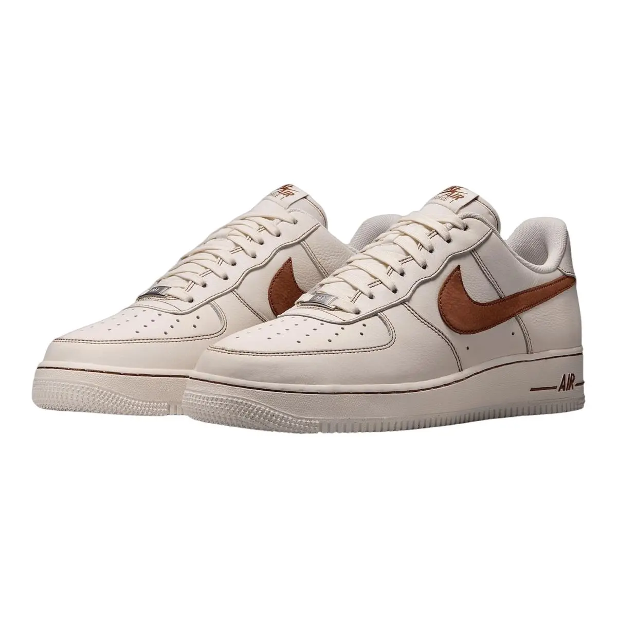 Nike shoes - NIKE Air Force 1 `07 LV8 - HQ2037-101 - Ivory/Saddle Brown 11