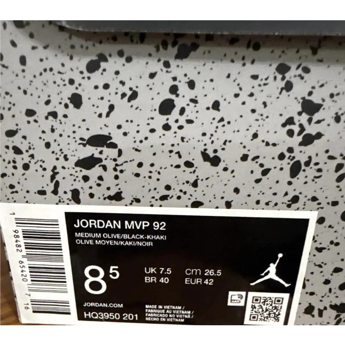 Nike shoes - Jordan MVP 92 - MVP - HQ3950-201 - Medium Olive/Black/Khaki (UPC: 0198482654207) 2