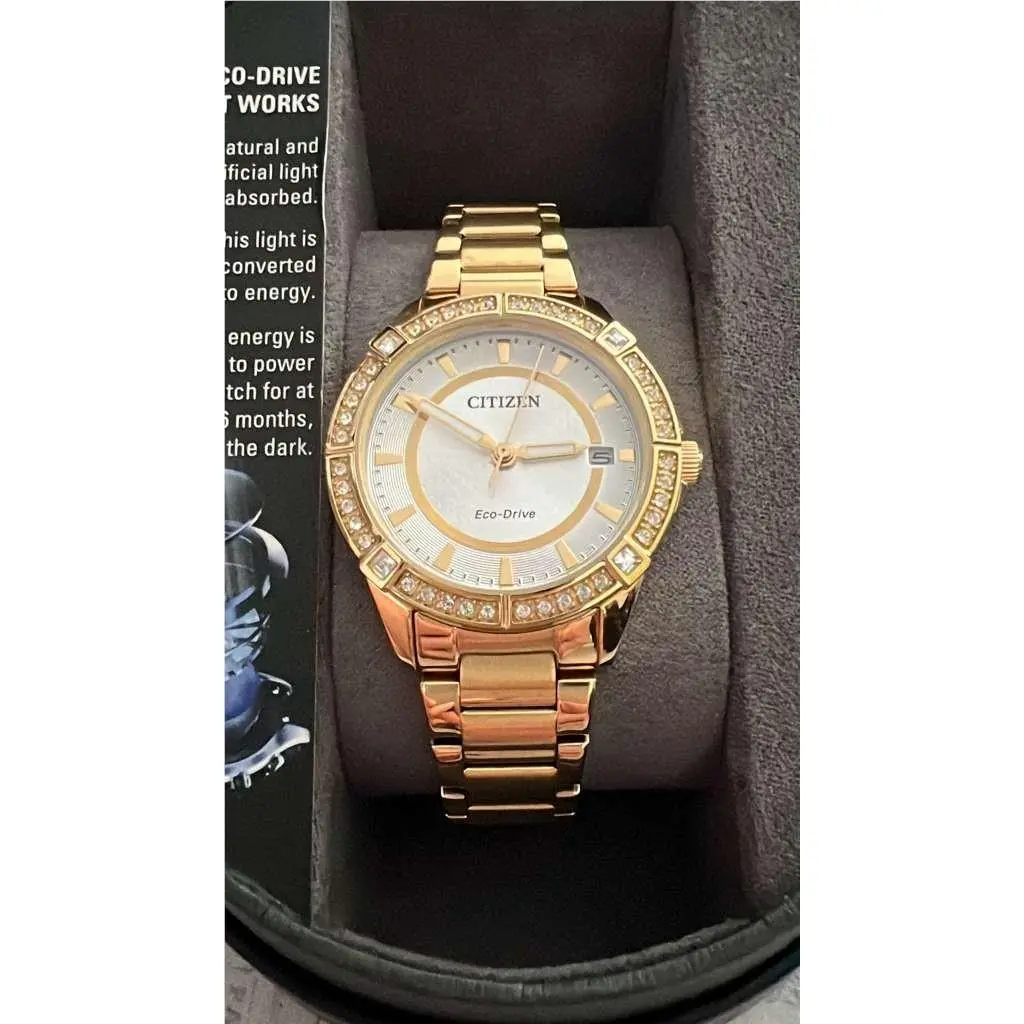J810-S105528 Eco-drive Stainless Gold Tone Watch by Citizen