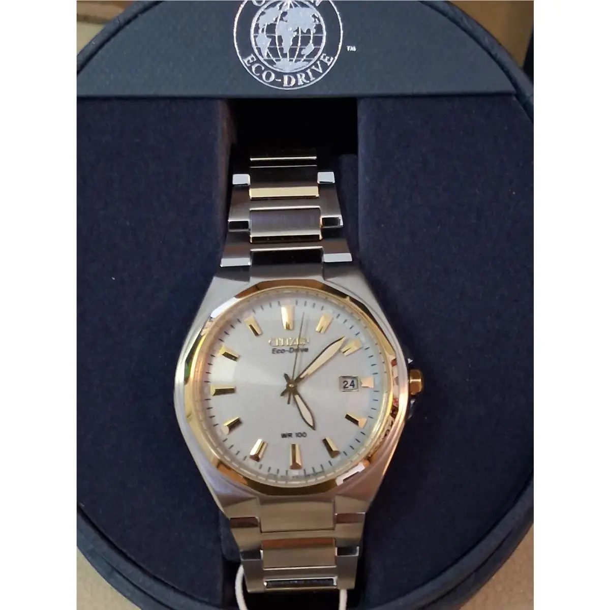 Citizen Eco Drive Silver Dial Two-tone Men`s Watch BM6664-59A Papers