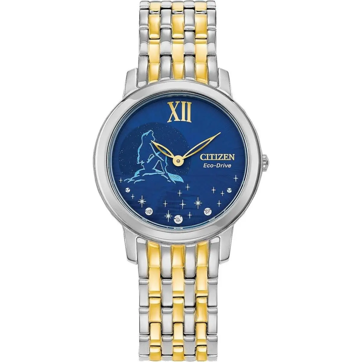 Ariel Diamond Disney Princess Blue Dial Ladies Watch EX1499-50W by Citizen
