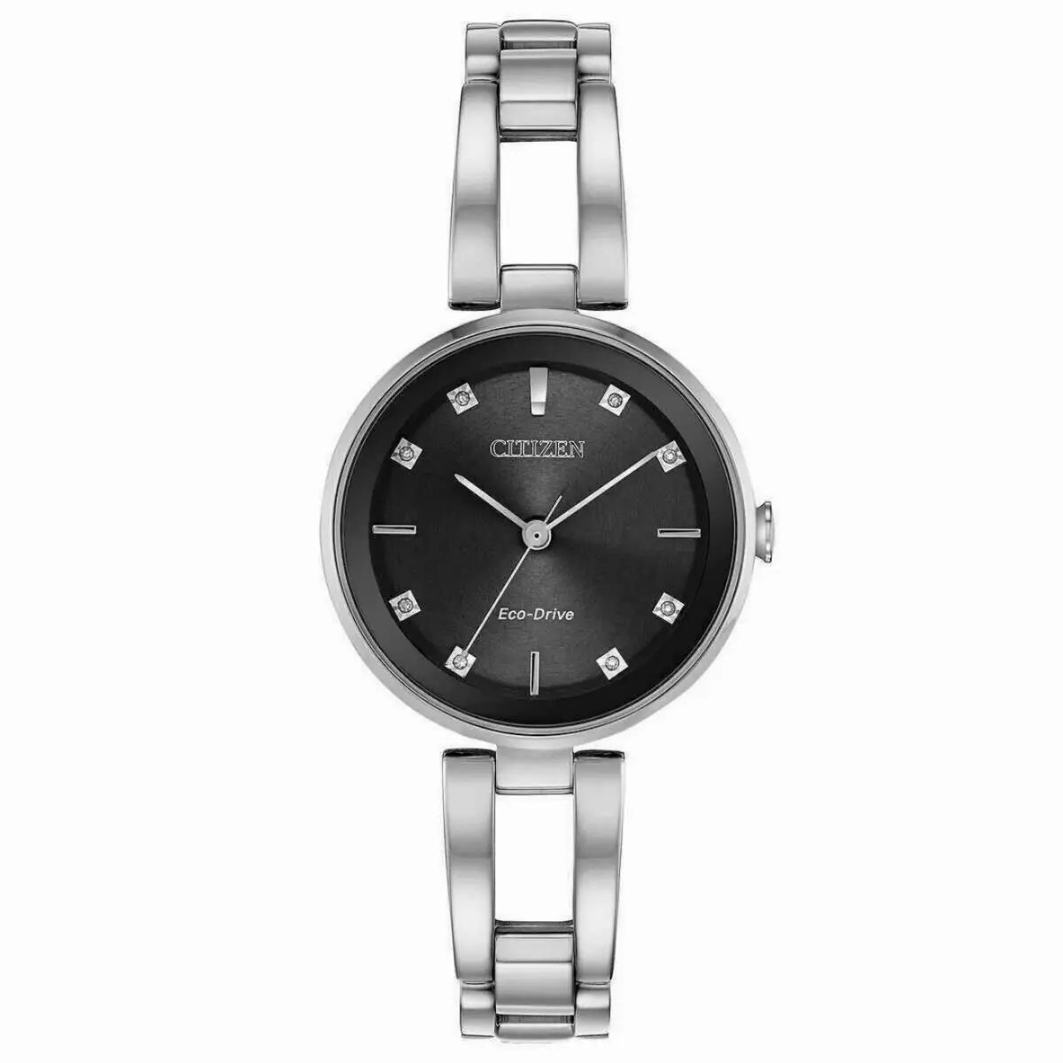 Eco-drive Axiom Diamond Accented 30mm Black Dial Ladies Watch EM0636-55F by Citizen