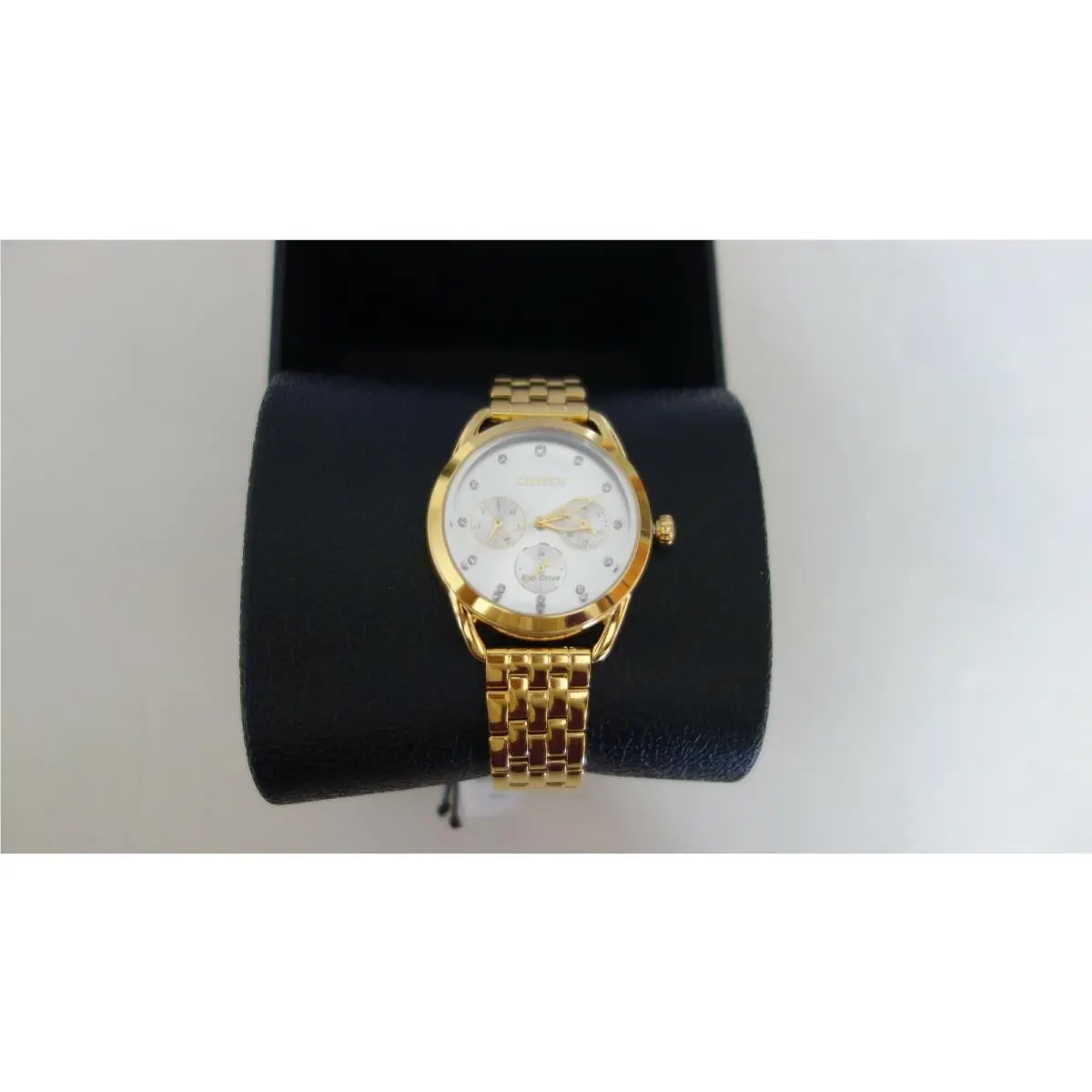 Crystal Letter Silver Dial Yellow Gold-tone BandFD2052-58A Ladies Watch by Citizen