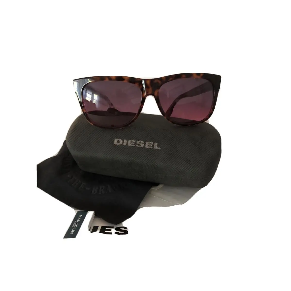 0085-55B-57 Womens Bordeaux Havana Gradient Smoke Sunglasses by Diesel