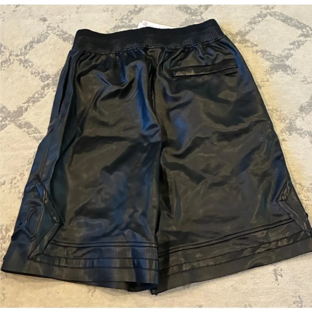 Nike clothing - Nike Air Jordan Vegan Leather Diamond Shorts - HV0077-010 HV0077010 - Black (UPC: 198485184503) 3