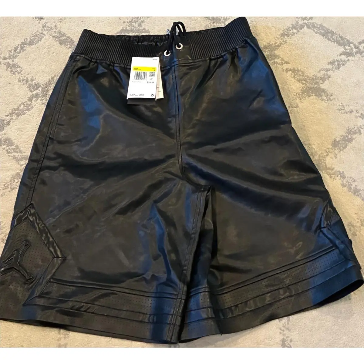 Nike clothing - Nike Air Jordan Vegan Leather Diamond Shorts - HV0077-010 HV0077010 - Black (UPC: 198485184503) 5