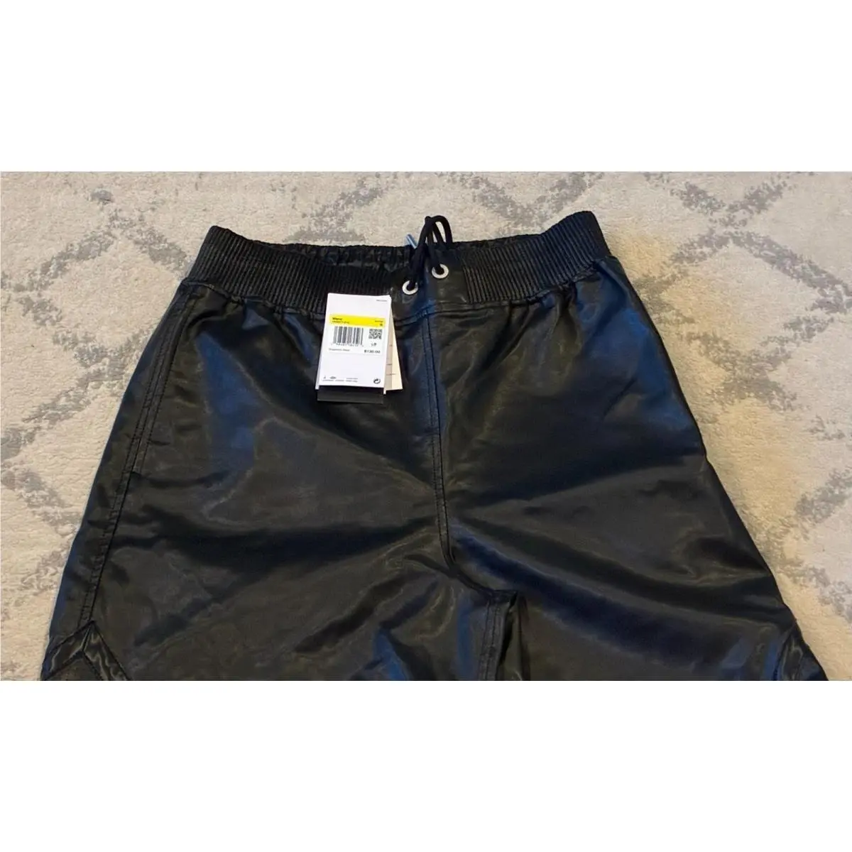 Nike clothing - Nike Air Jordan Vegan Leather Diamond Shorts - HV0077-010 HV0077010 - Black (UPC: 198485184503) 2