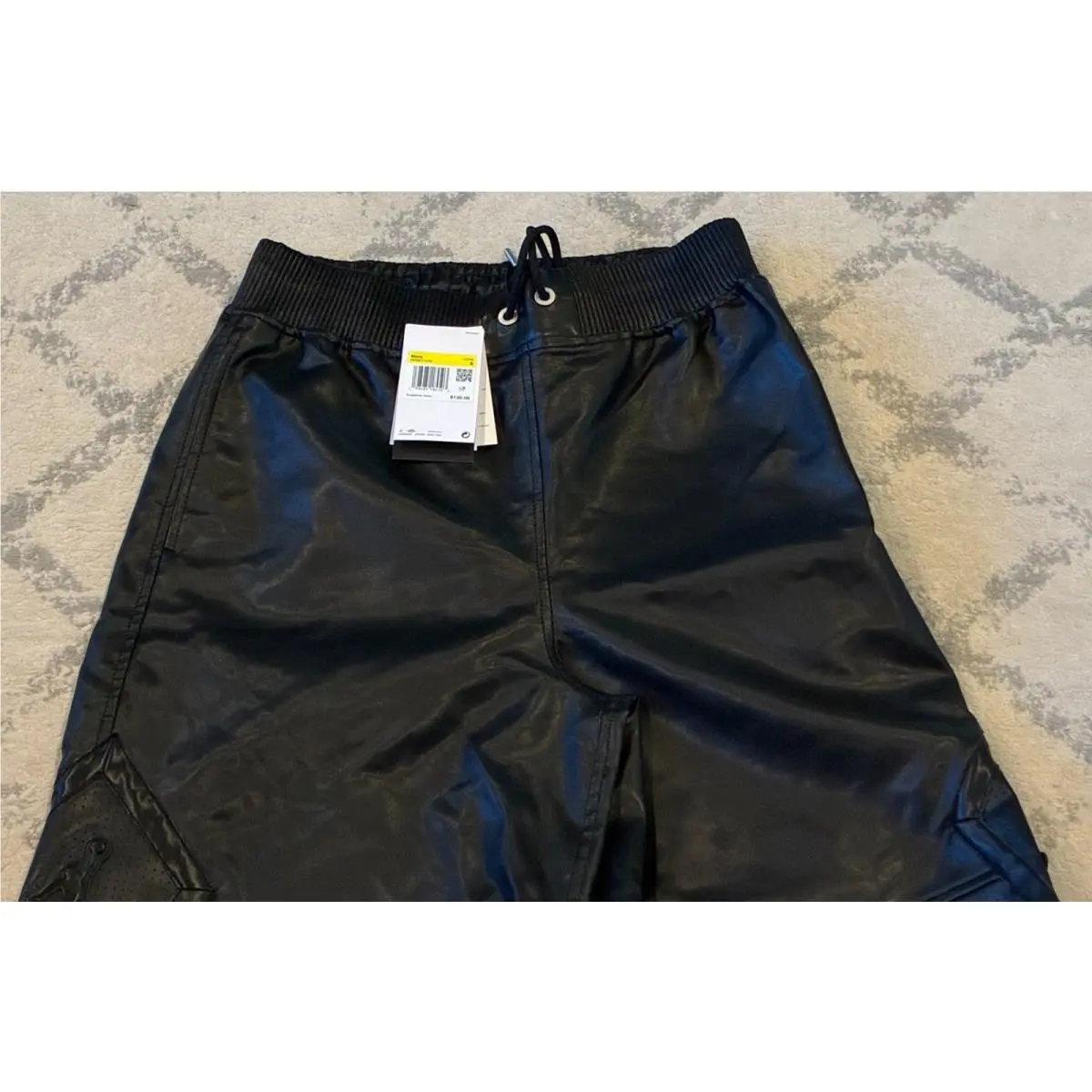 Nike clothing - Nike Air Jordan Vegan Leather Diamond Shorts - HV0077-010 HV0077010 - Black (UPC: 198485184503) 6