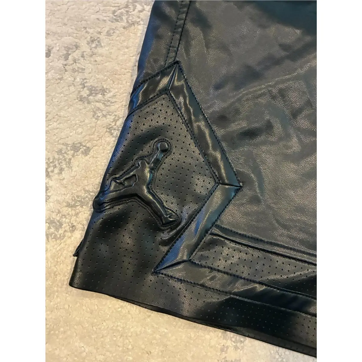 Nike clothing - Nike Air Jordan Vegan Leather Diamond Shorts - HV0077-010 HV0077010 - Black (UPC: 198485184503) 7