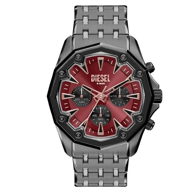 Stinger Quartz 46mm Burgundy Dial Men`s Watch DZ4715 by Diesel