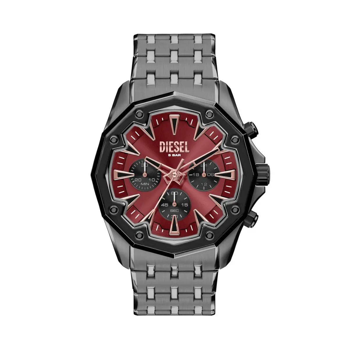 Stinger 46mm Burgundy Dial Men`s Watch DZ4715 by Diesel