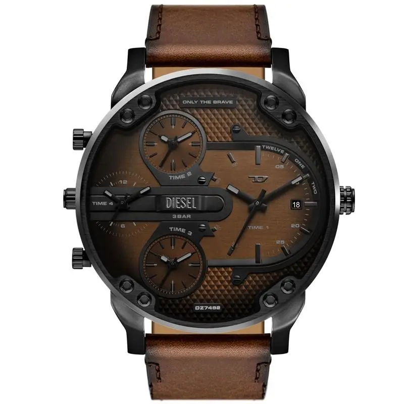 Mr. Daddy Slim Quartz 54mm Brown Dial Men`s Watch DZ7492 by Diesel
