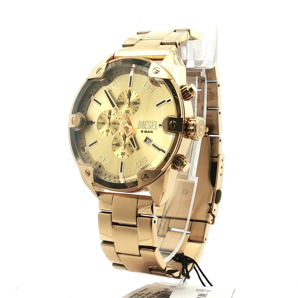 Spiked 49mm Gold Dial Men`s Watch DZ4608 by Diesel