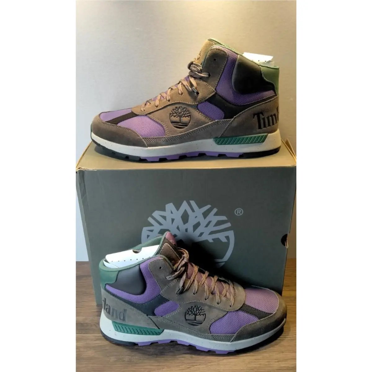 Field Trekker Mid Hiking Boots A24N7 Brown Purple Suede Boots Sz 11 by Timberland