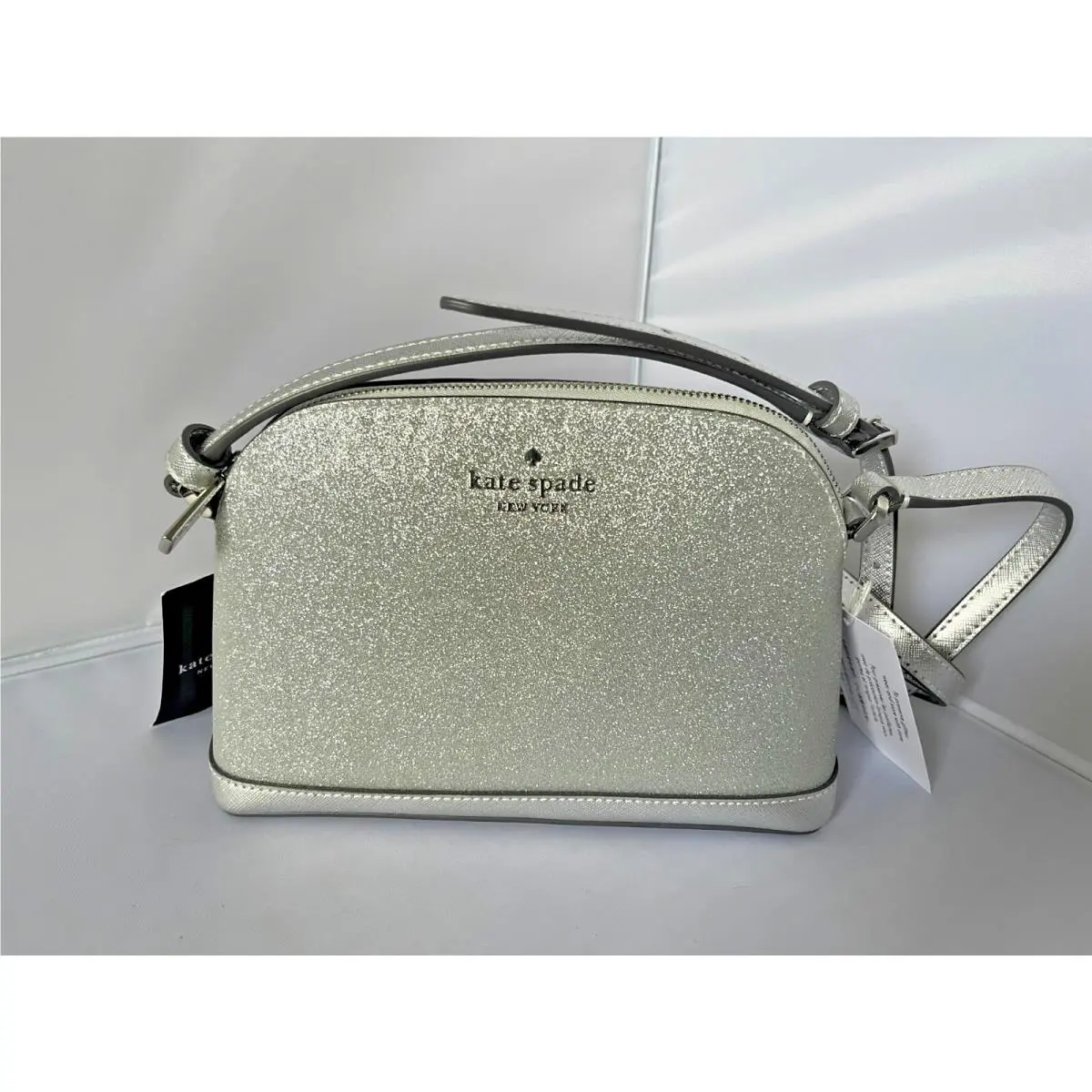 Tinsel Glitter Fabric Small Dome Crossbody K8713 by Kate Spade