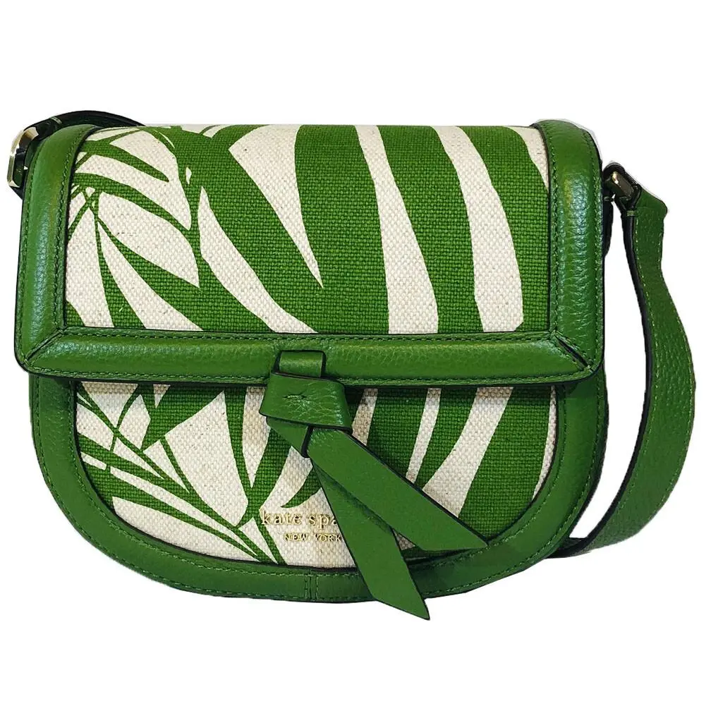 Kate Spade New York Palm Canvas Medium Saddle Bag