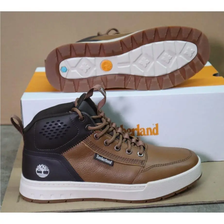 Maple Grove Mid Lace Sneaker Rust Full Grain Men`s Size 7.5W by Timberland