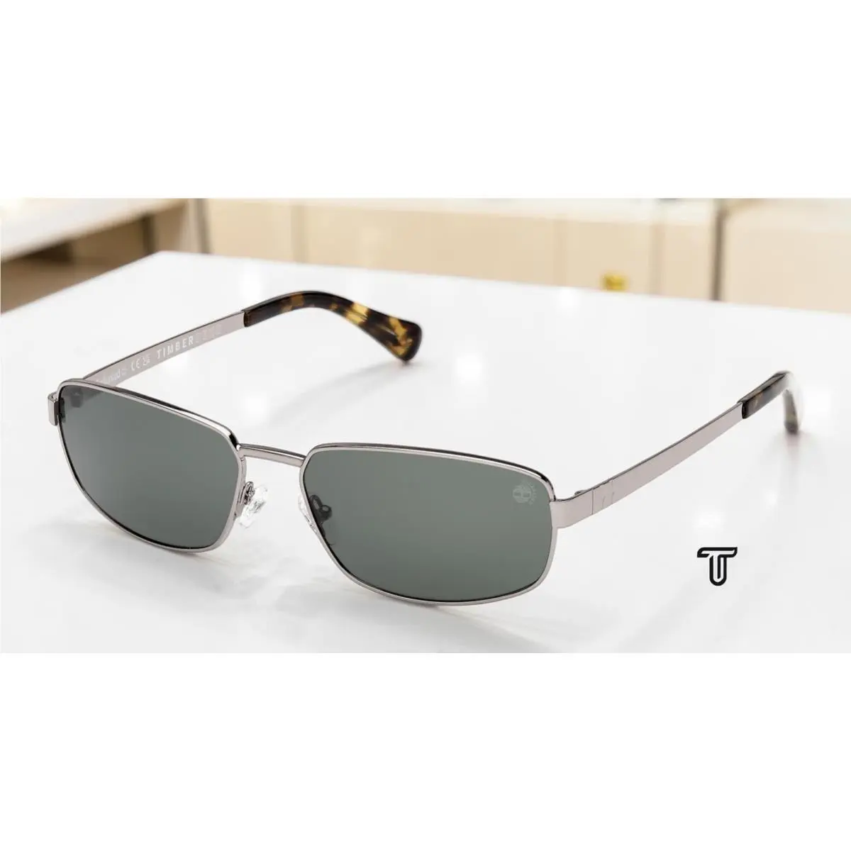 TB00066 08R Metal Gunmetal Green Polarized 62 mm Men`s Sunglasses by Timberland