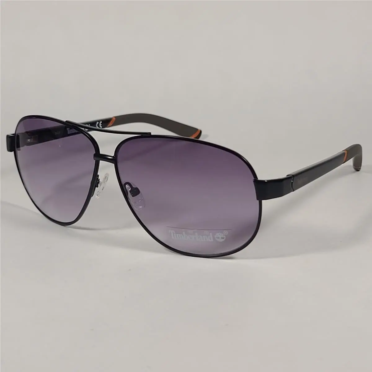 Aviator Sunglasses Shiny Black and Gray Gradient TB7095 02B by Timberland