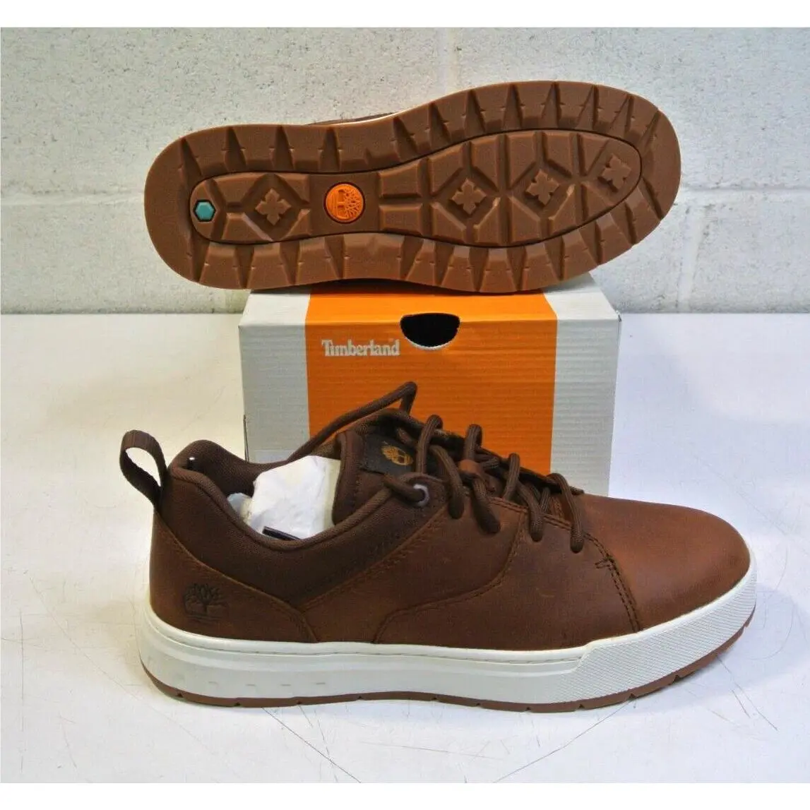 TB0a5Z1S358 Maple Grove Low Lace Sneaker Medium Brown Men`s Sz 7W by Timberland