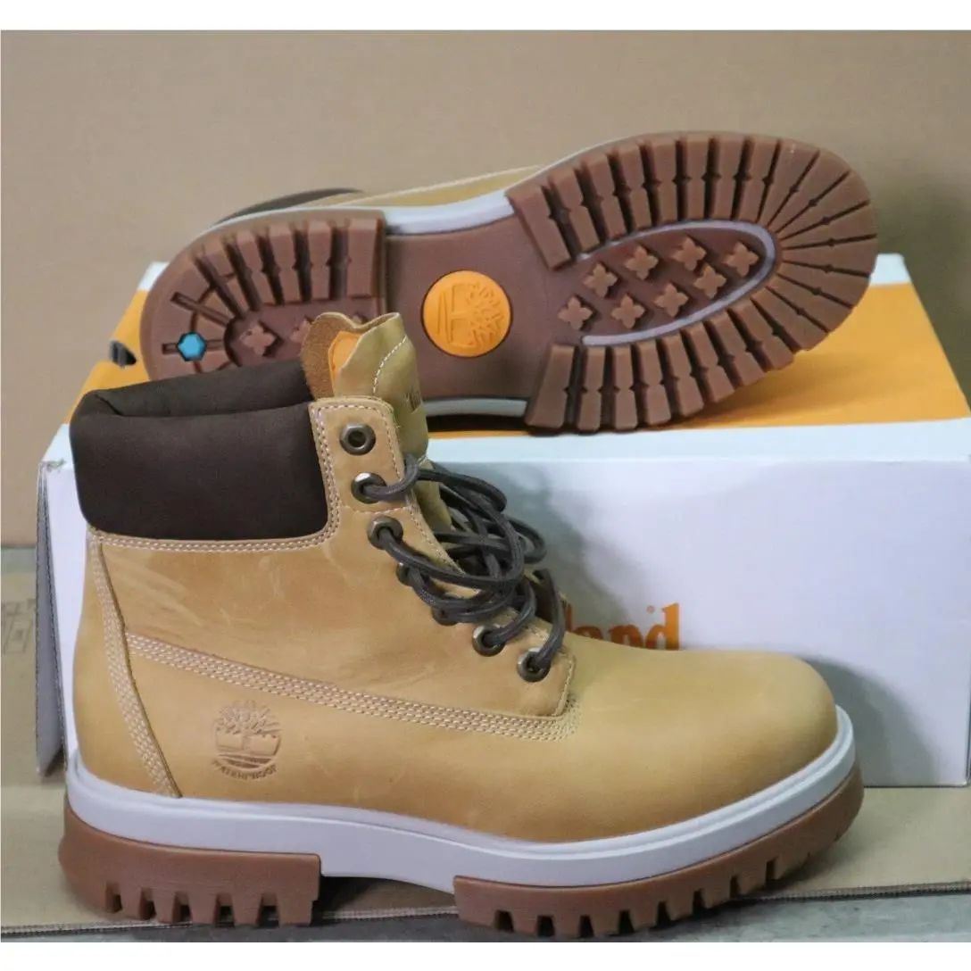 Timberland Arbor Road Mid Lace Waterproof Boots Wheat Full Grain Men`s Size 7M