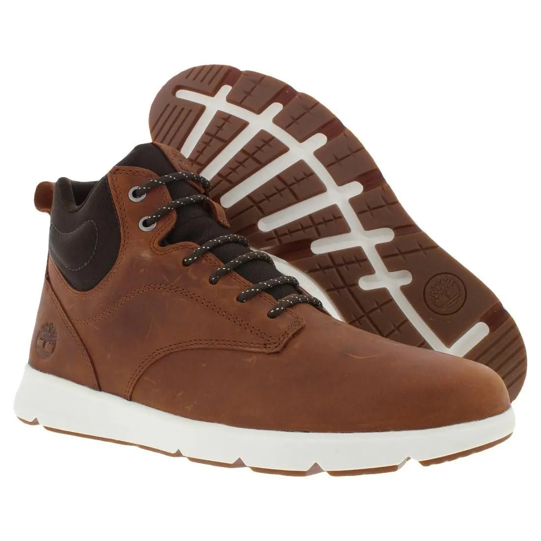 Timberland Parker Street Mid Lace Leather Mens Shoes Size 10 Color: Rust Full