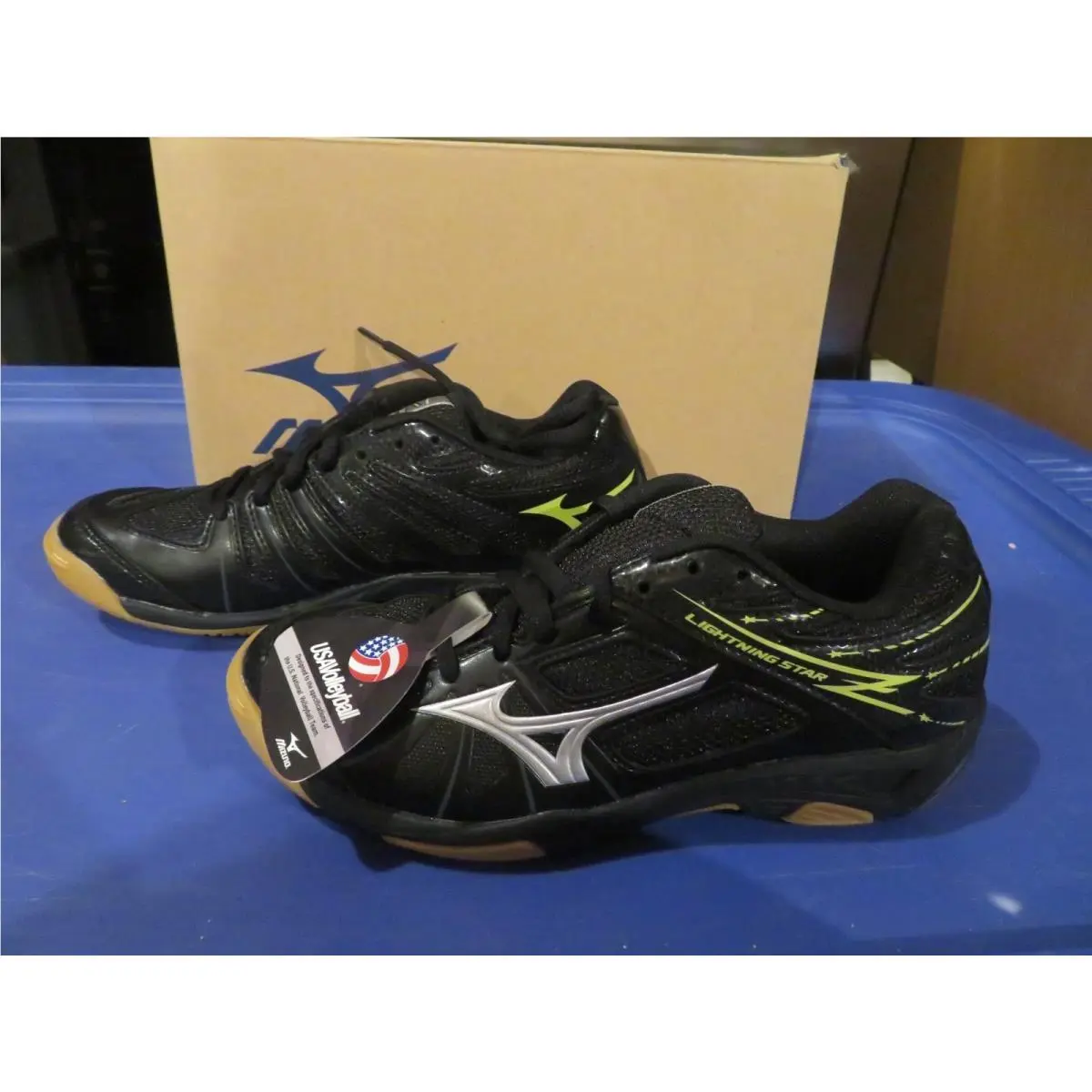Girls Black Mizuno Indoor Lightning Star 2 Volleyball Shoes 3