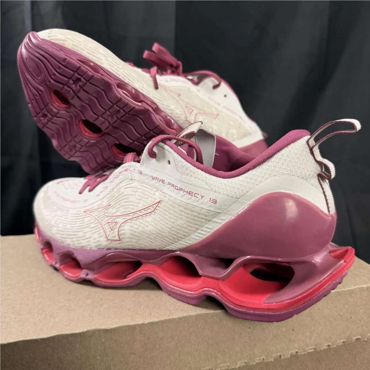 Mizuno shoes - Mizuno Wave Prophecy 13 - Wave Prophecy - J1GD240072 - White Sand Azalea 3