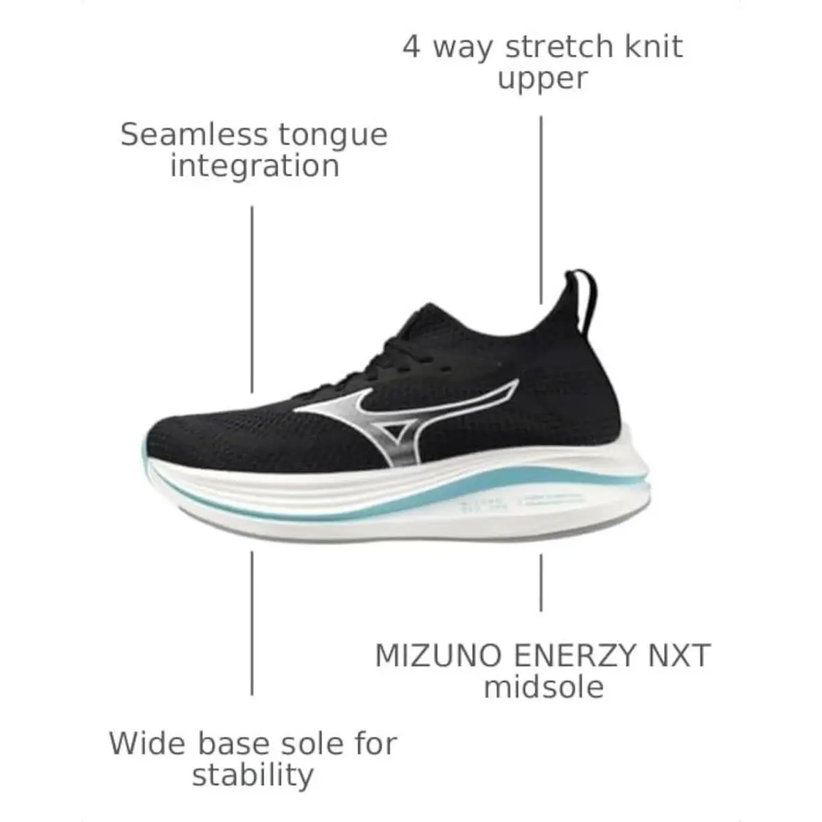 Mizuno shoes - 411496 - 411496 - Black/White (UPC: 889961723452) 1