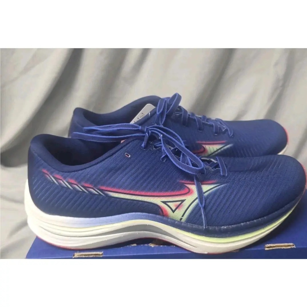 Mizuno Wave Rebellion Running Shoes Blue Paradise Pink Men Size 10