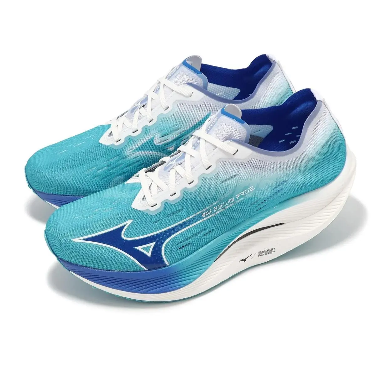 Mens Size 7 - Mizuno Wave Rebellion Pro 2 Blue White Running Shoes U1GD2417-53 - Blue