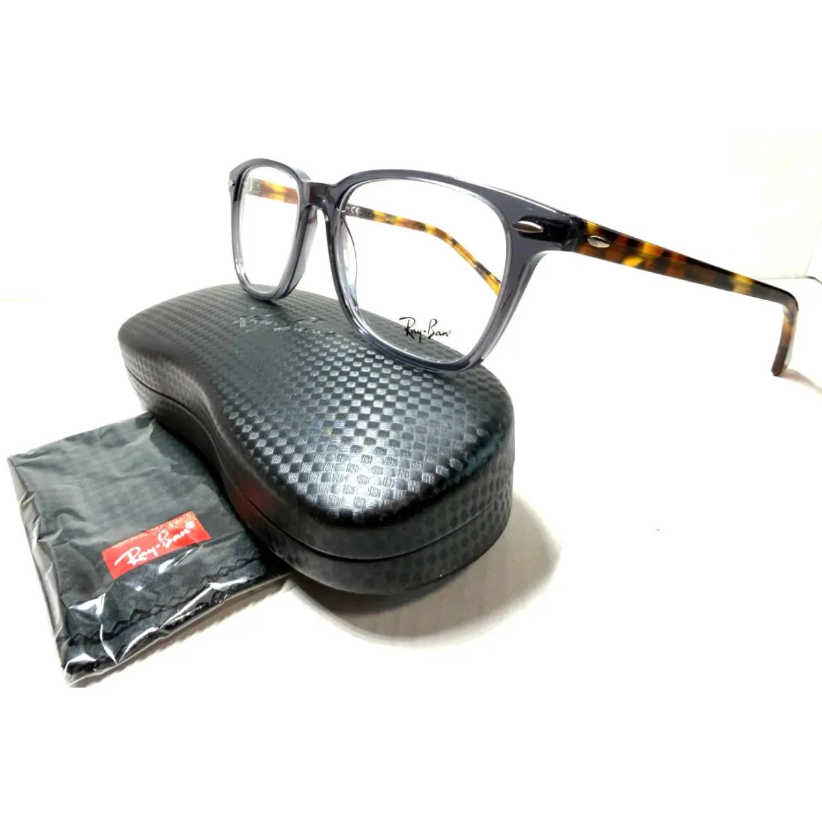 Ray-ban RB 7119 5629 Crystal Blue Grey/havana Temples Eyeglasses 53-17