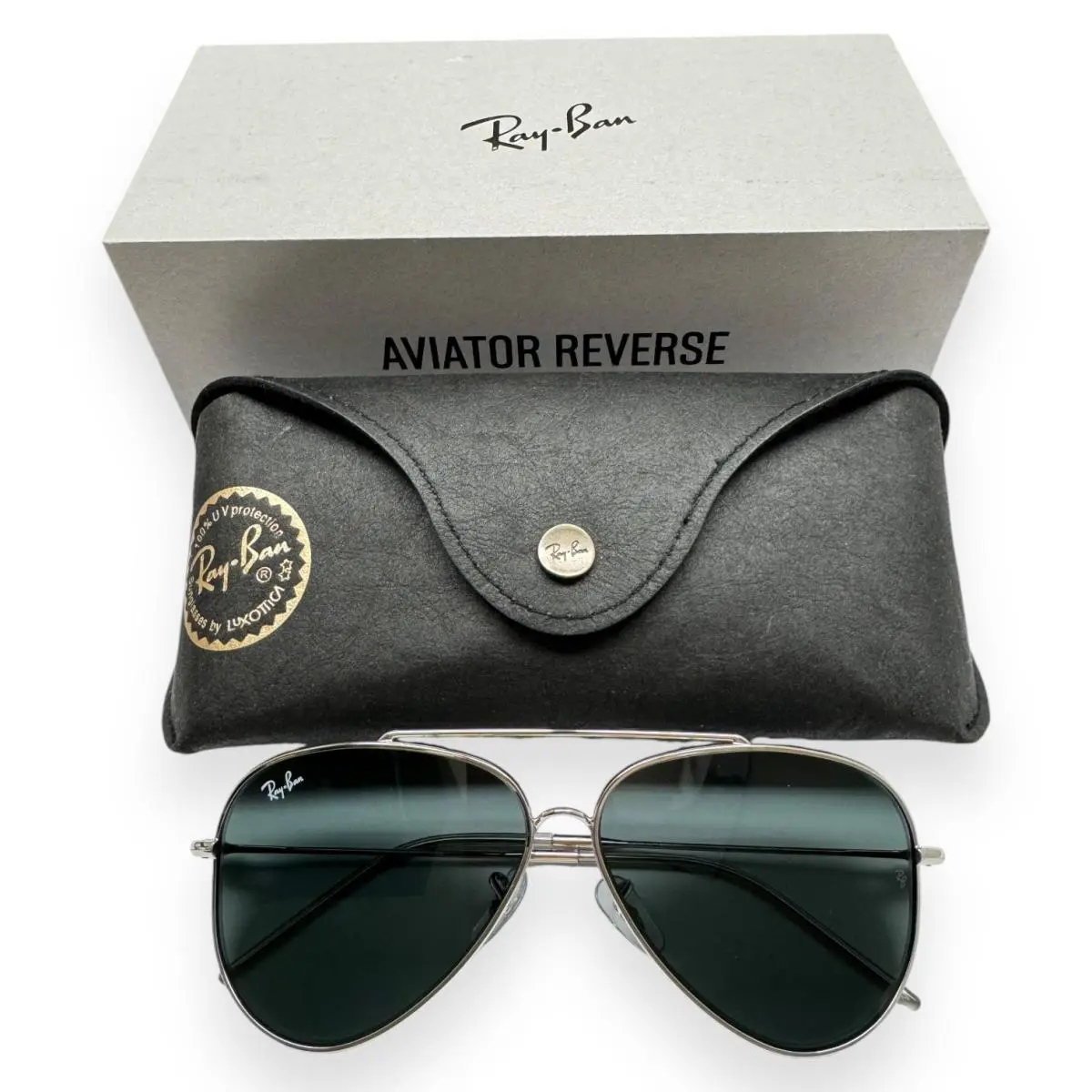 Ray-ban Aviator Reverse Sunglasses RB R0101S 003/GR Polished Silver 59mm W/case by Ray-Ban