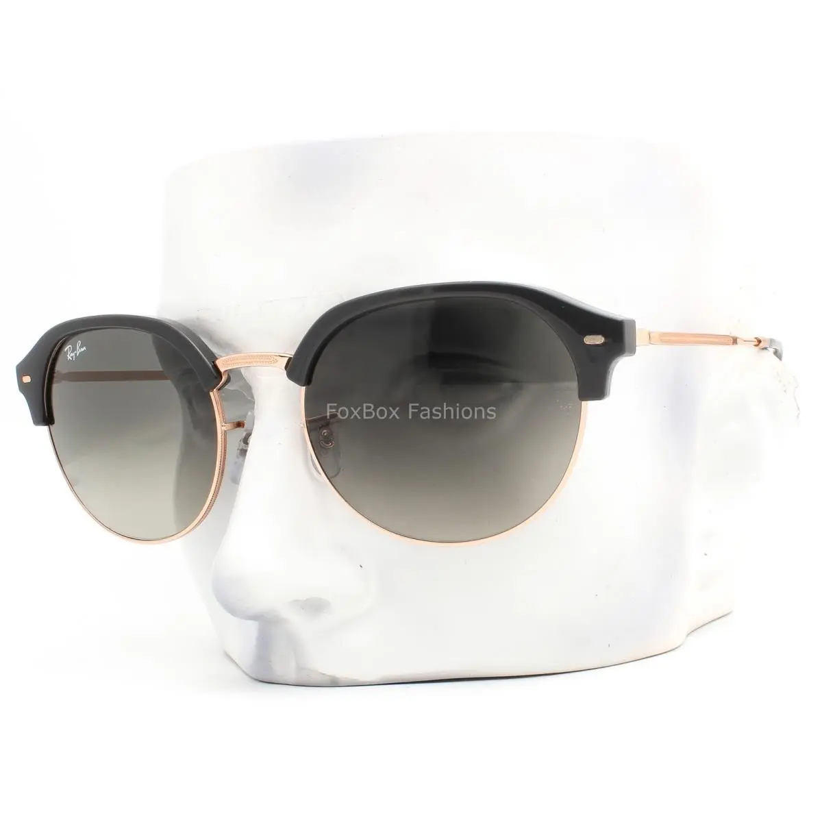 Ray-ban Clubmaster Sunglasses RB 4429 6720/71 Gray on Rose Gold 55mm W/case by Ray-Ban