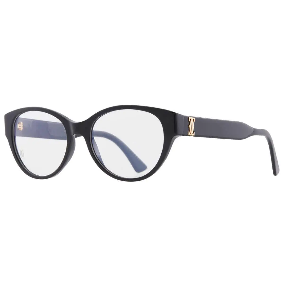 Double C de  Demo Cat Eye Ladies Eyeglasses CT0315O 001 53 by Cartier