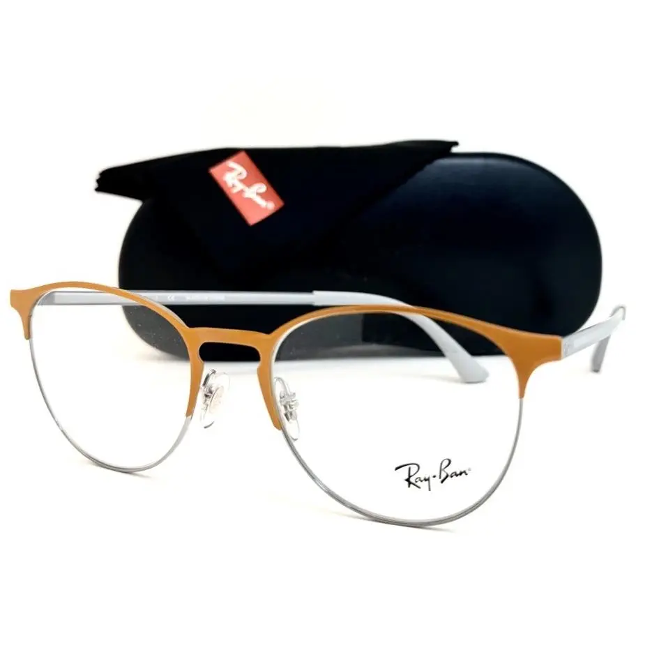 Ray Ban Eyeglasses RB 6375 2949 Orange On Gunmetal 51-18-145 with Case