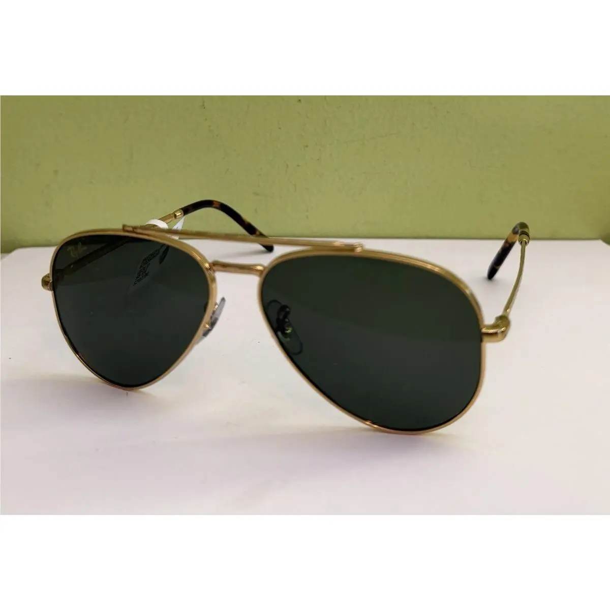 Ray Ban RB3625 Aviator Unisex Sunglasses 9196/31 Gold Green 58-19-135 by Ray-Ban
