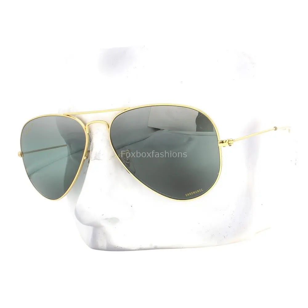 Ray-ban Sunglasses RB 3025 3196/G6 Shiny Gold Chromance Polarized 55mm with Case by Ray-Ban