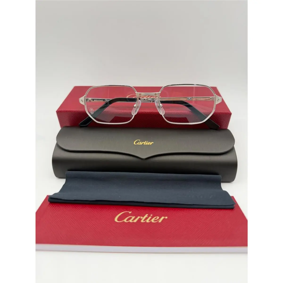 Eyeglasses CT0442O 002 Polished Silver 53 19 145 by Cartier