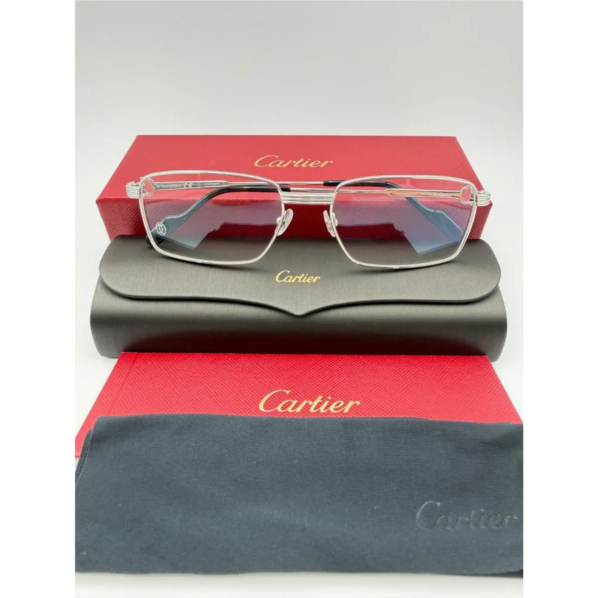 Eyeglasses CT0314O 002 Polished Silver 57 18 145 by Cartier